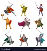 set-of-color-knights-in-different-poses-hand-axes-vector-23867261.jpg